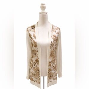 Calvin Klein Cream and Brown Floral Cardigan